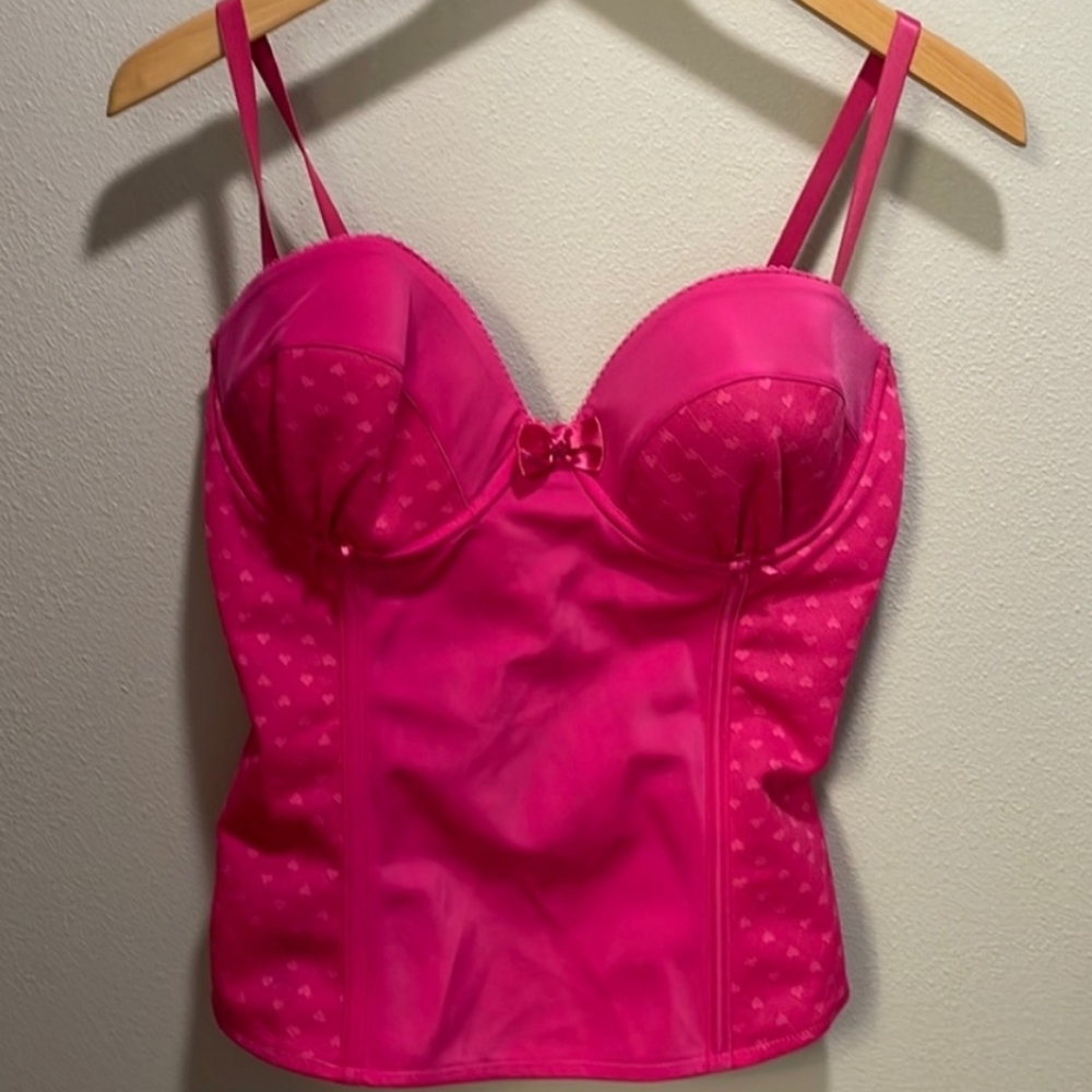 Hot Pink Heart Corset with Bow accents